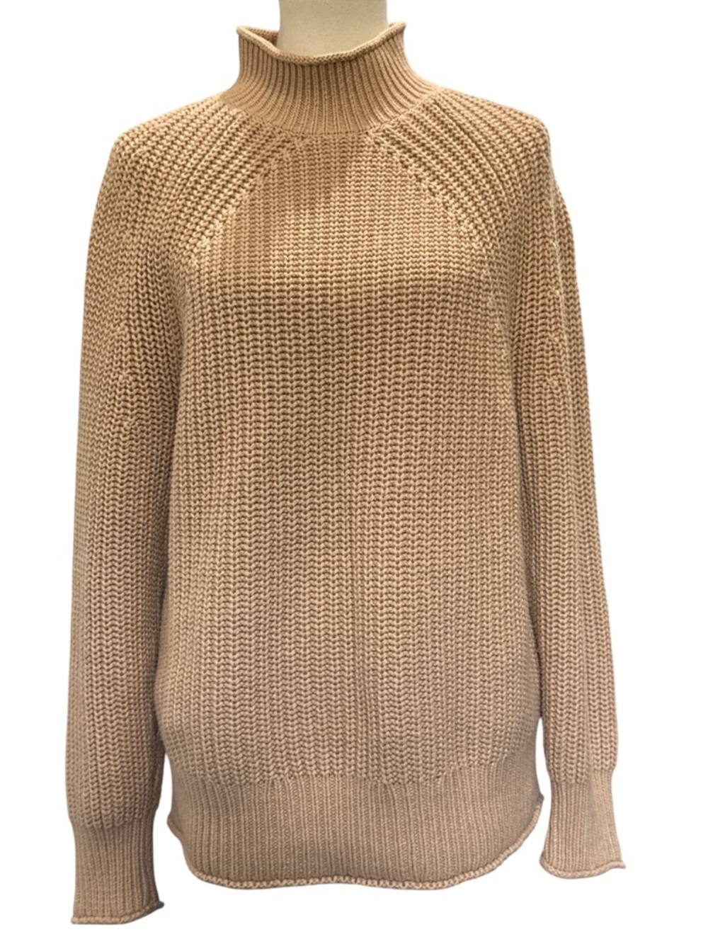 J. Crew Tan Ribbed Cowl-Neck Sweater #352
